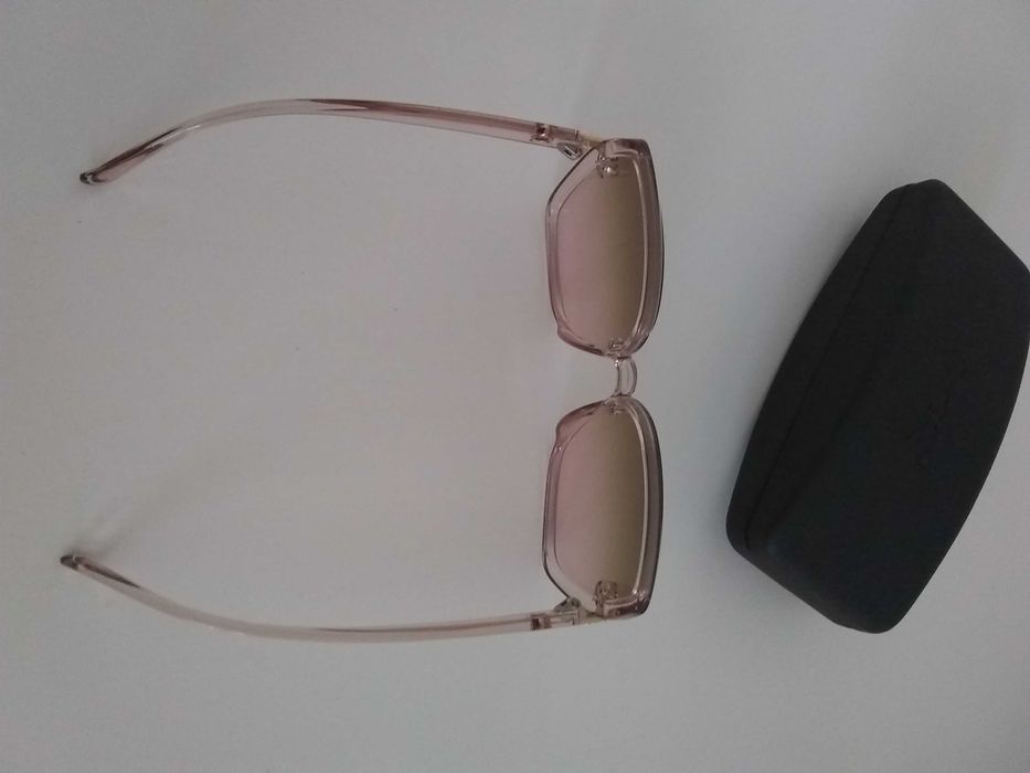 Nowe okulary przeciwsłoneczne muchy różowe + etui