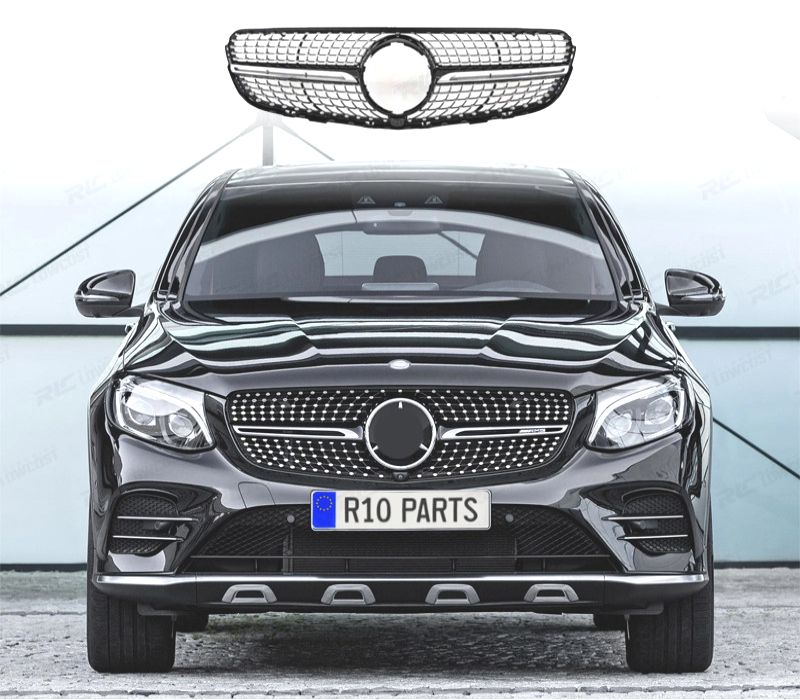 GRELHA FRONTAL MERCEDES CLASE GLC X253 C253 AMG 15-18 LOOK DIAMOND PRETO