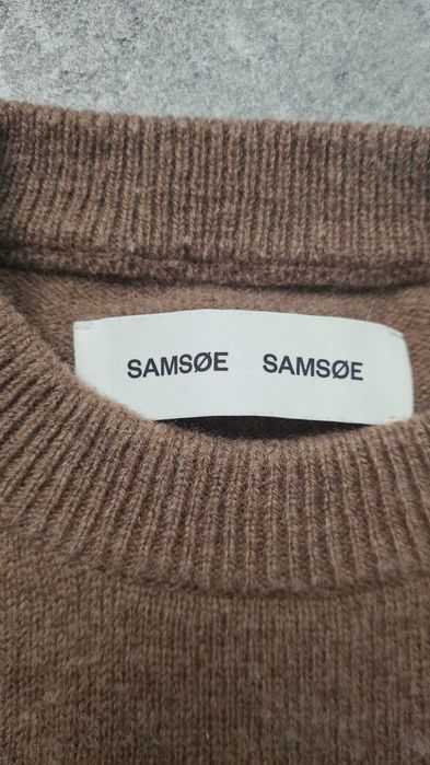 Karmelowy brązowy sweter Samsoe 80% Wełna Wool, wełniany. Rozmiar S