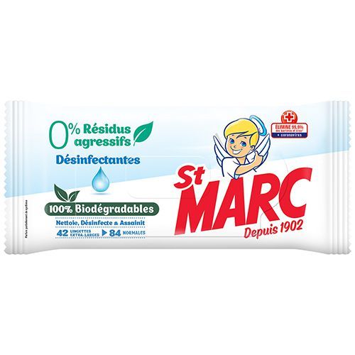 St Marc Chusteczki Nawilżone Biodegradowalne Dezynfekcyjne 42 Szt.