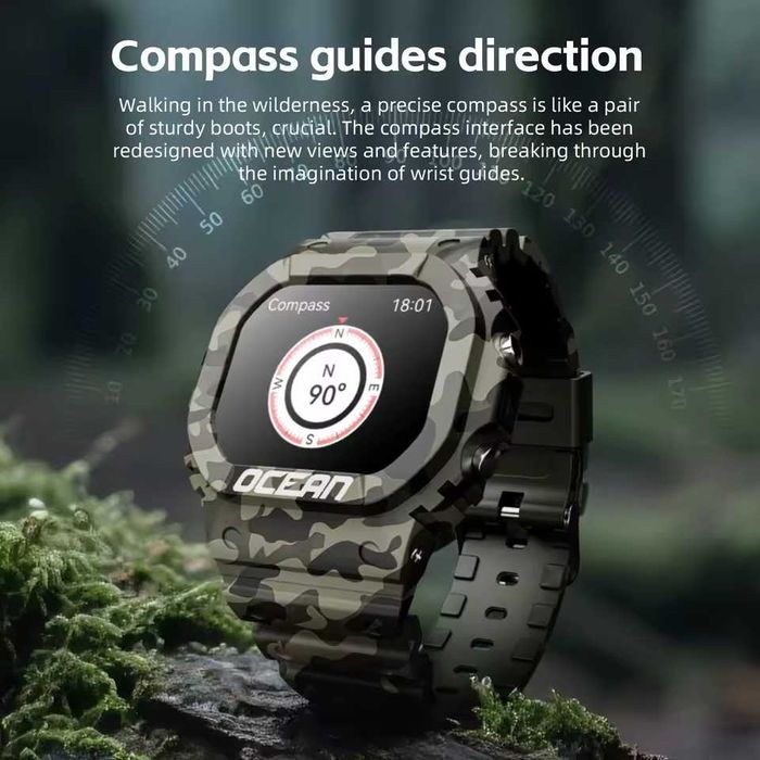 Смарт часы. LOKMAT OCEAN. NFC.Compass.1000mAh.3D-меню.LED-фонарик.