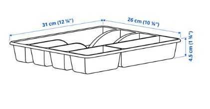 Tabuleiro p/ Talheres SMÄCKER IKEA 31x26 cm Antracite [Novo]