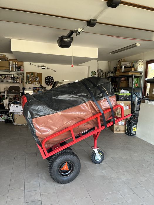 Elektryczny wózek transportowy, dmuchańce, budowlanka, ogrodnictwo