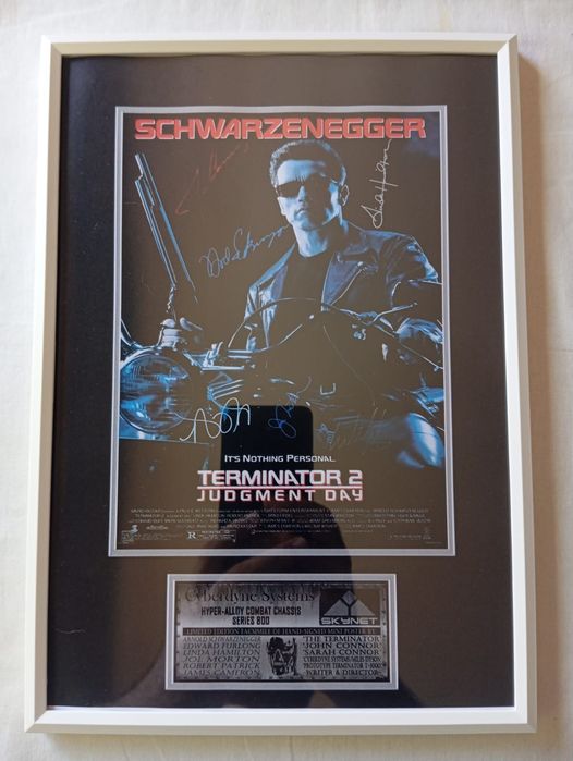Moldura Filme Terminator 2 com Autógrafos (A4)