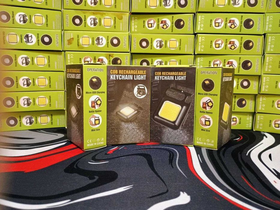 Міні LED ліхтарик брелок, з магнітом та карабіном акумуляторний 500мАг