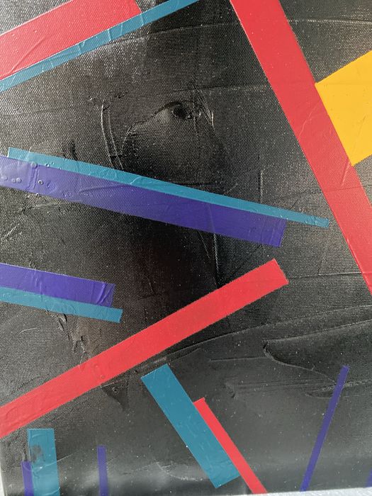 Abstrakcja obraz akrylowy na płótno poliestrowe 40x40 "Point of view"