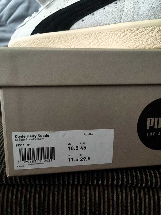 Puma Clyde Hairy Suede Sedate Gray-Cashew 45р. 29,5 см