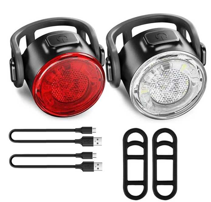 Lampka latarka rowerowa przód tył led usb mocna światło rowerowe