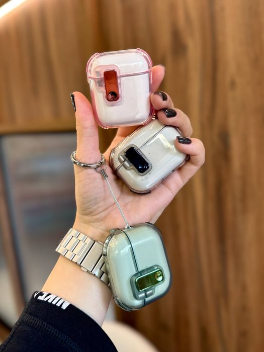 Чохол AirPods 1 2 3 4 Pro чехол прозорий з карабінами аірподс аирподс