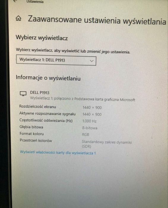 Monitor DELL P1913 z podstawą PIVOT (obracana)