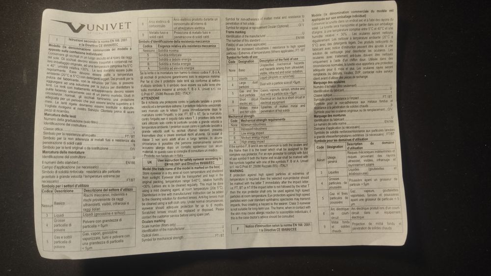 Окуляри захисні UNIVET