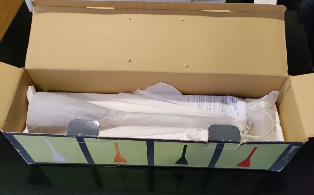 Candeeiro alto em vidro