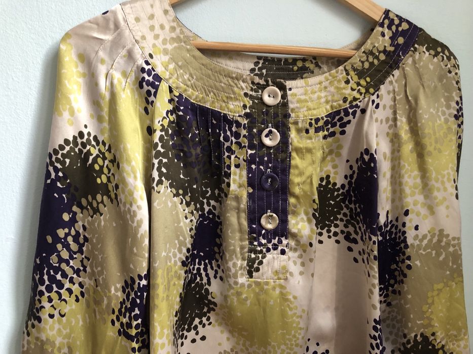 Malarska bluzka atłasowo wiosenno-letnia Betty Jackson Black r. 44