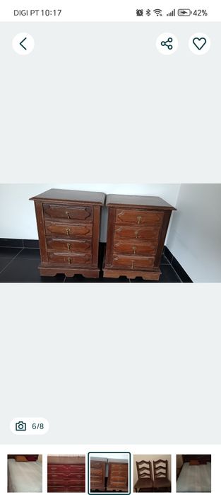 Conjunto de móveis de quarto em madeira maciça, com mais de 35 anos