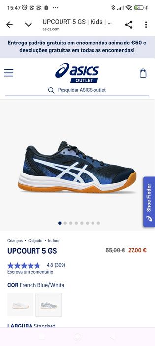 Sapatilhas ASICS UPCOURT 5 GS n.° 38,5