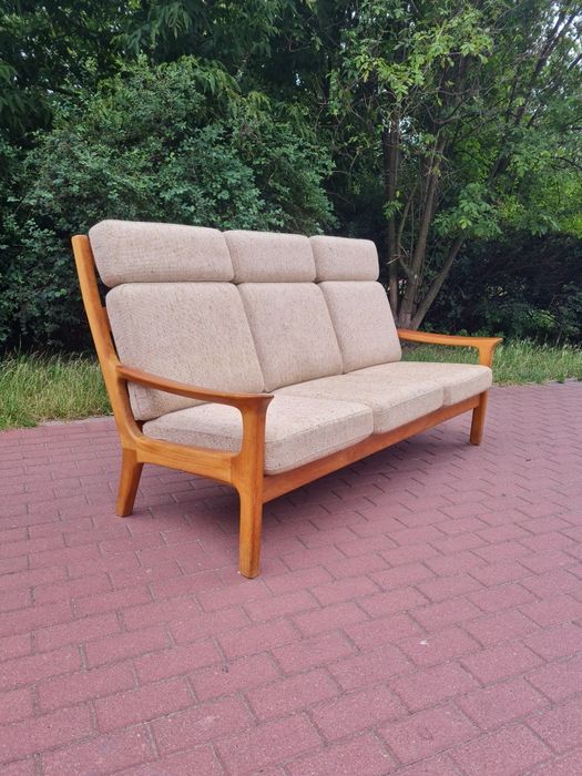 Sofa tekowa proj. Juul Kristensen, skandynawski design Dania lata 60