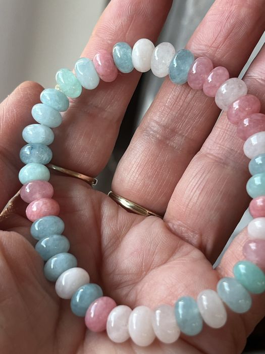 Bransoletka  z akwamarynów,  , morganitów