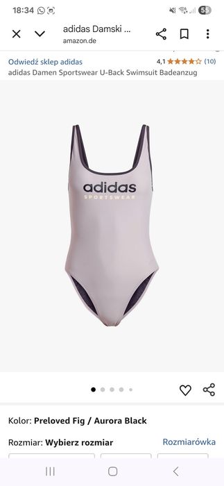 adidas Damen Sportswear U-Back Swimsuit Badeanzug