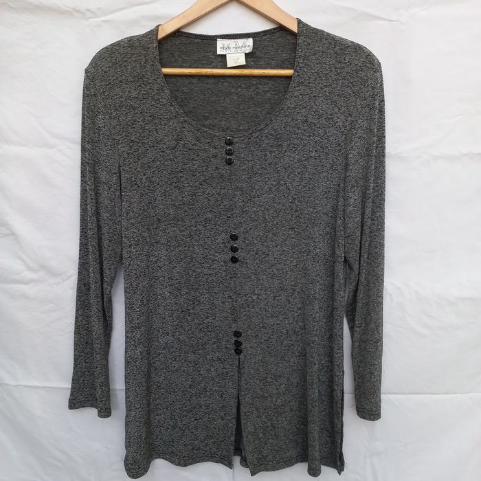 Túnica malha elástica cinza Tam M/L