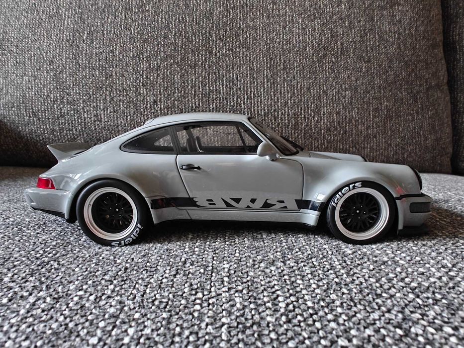 GT Spirit 1:18 Porsche 911 RWB 964 Duck Tail Gray GT187 stary wypust