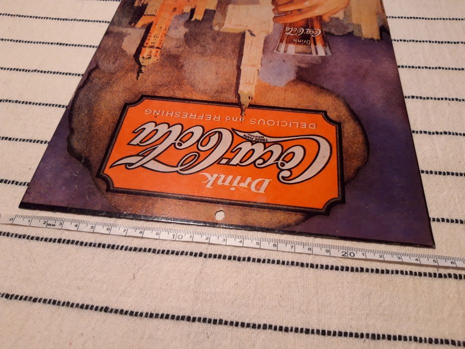 Cartaz/Poster/Quadro em metal com imagem vintage da Coca-Cola