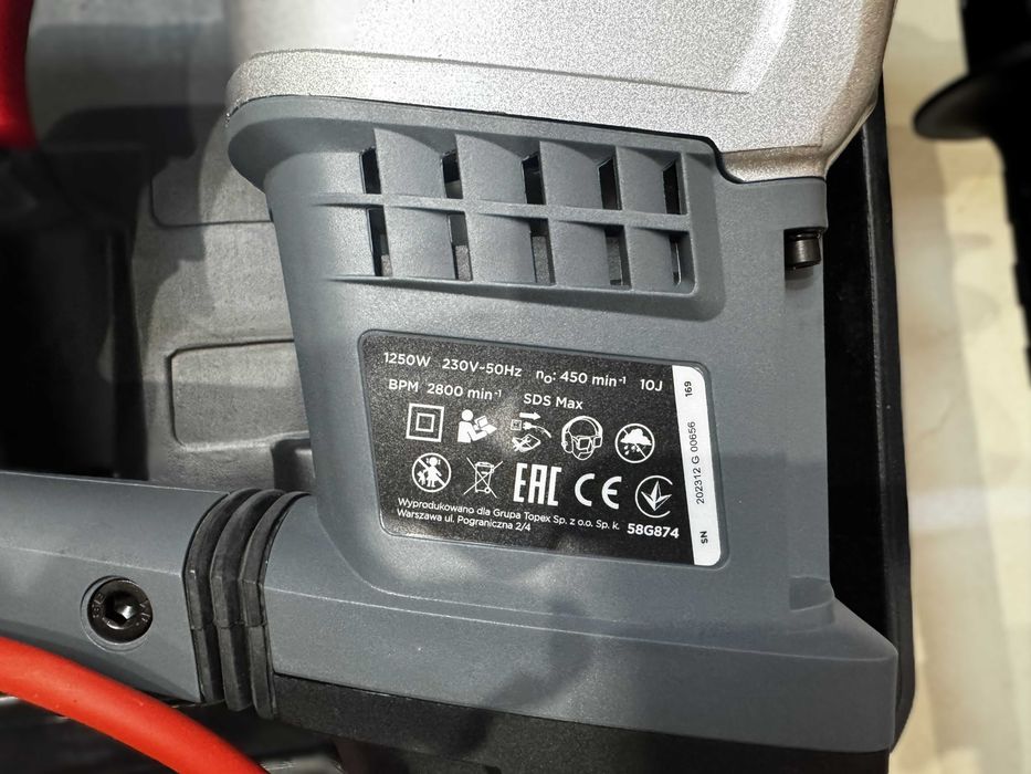 Młot udarowy Graphite SDS-Max 1250W – mocny do betonu
