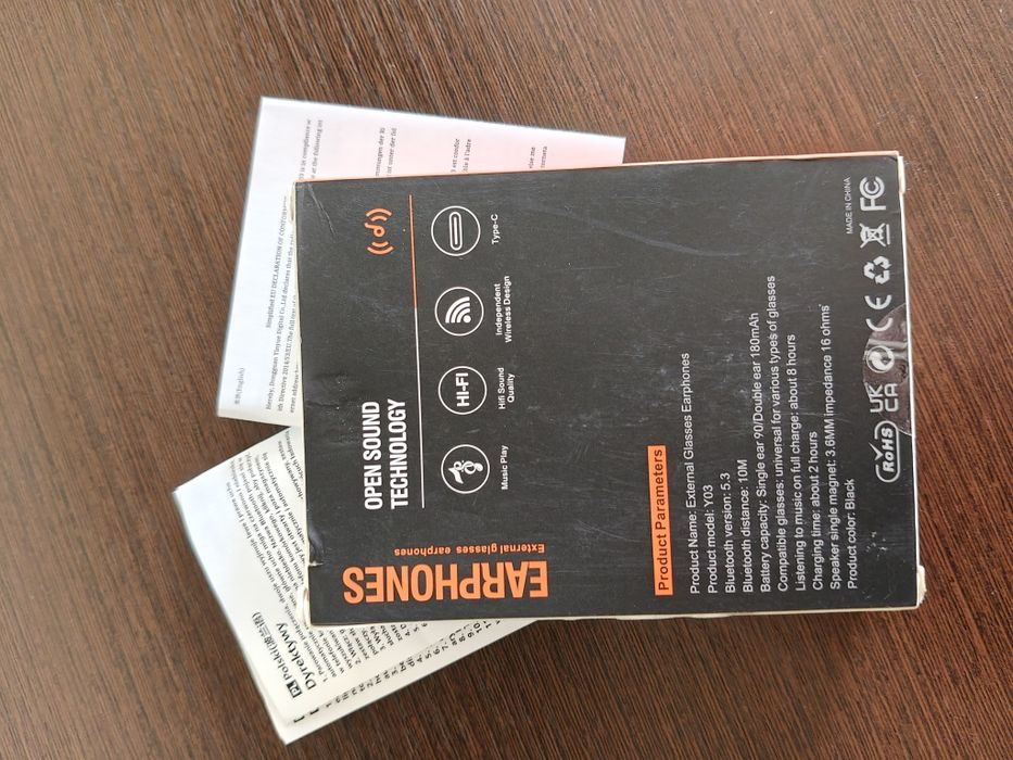 Słuchswki Bluetooth+okulary