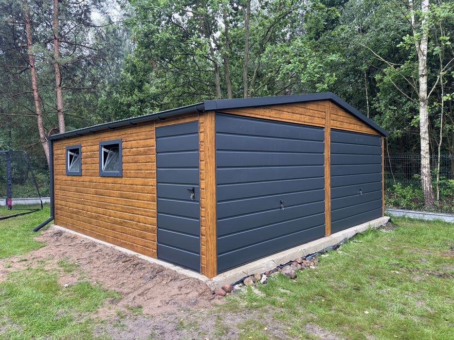 Garaż blaszany drewnopodobny 6x6 6x5 7x6 8x6 9x6
