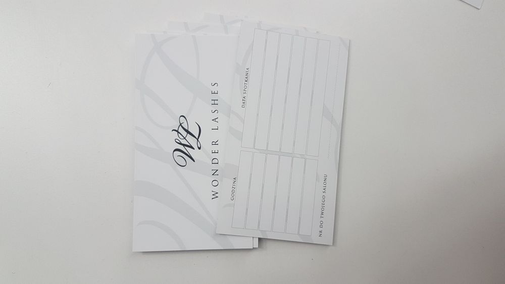 Karnet następnej wizyty na rzęsy Wonder Lashes