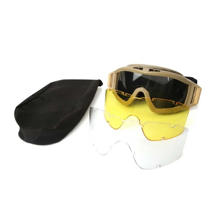 Óculos Tácticos Motociclismo com 3 Lentes Intermutáveis