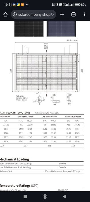 Сонячні панелі Longi 450wat
