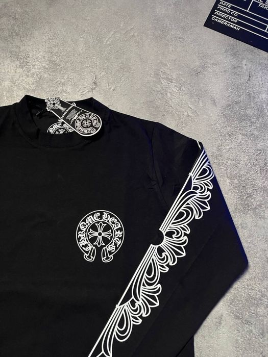 Кофта Chrome Hearts черная // Лонгслив хром хардс