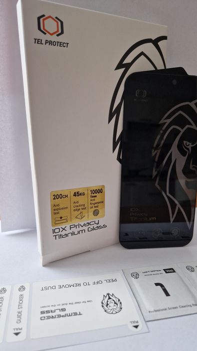 Hartowane szkło Tel Protect 10X Privacy Titanium do Iphone 17 Pro Max