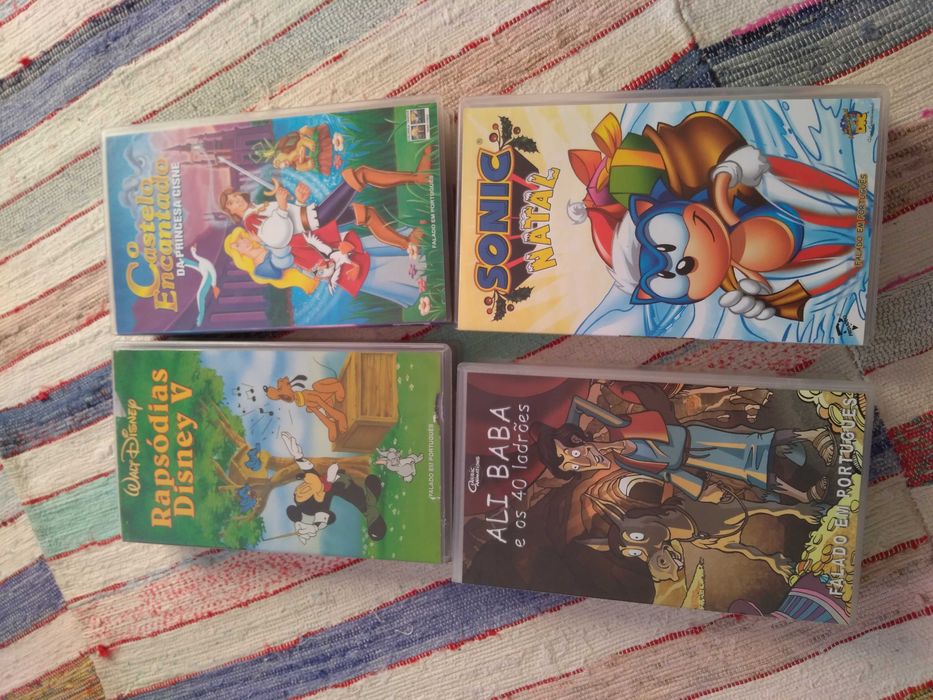 Cassetes, sonic, disney, ali baba, castelo encantado