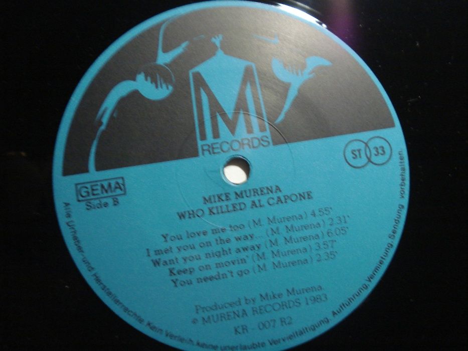 Antigo Vinil Mike Murena – Who Killed Al Capone - 1983