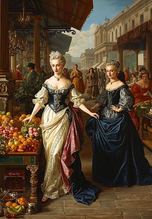 Obraz na płótnie - cykl "Na Targu" - wielkość 75cm x 108cm