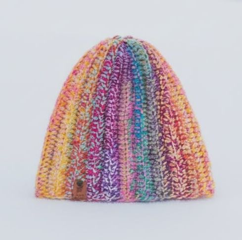 Nowa ciepła czapka multi kolorowa Hand Made robiona ręcznie