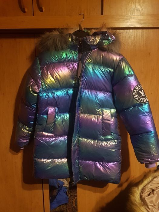 Kurtka zimowa tęczowa