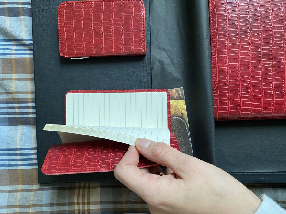 Skórzane eleganckie notatniki zestaw