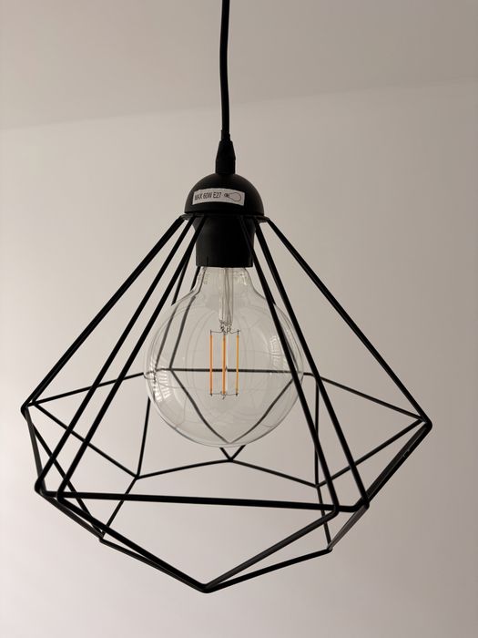 Lampa wisząca czarna druciak loft GoodHome Smertrio E27