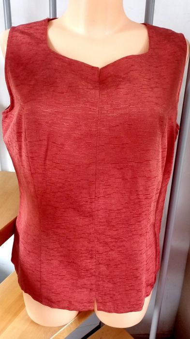 Bluzka bez rękawów ceglasta łezka na plecach Diggers Garden L/40