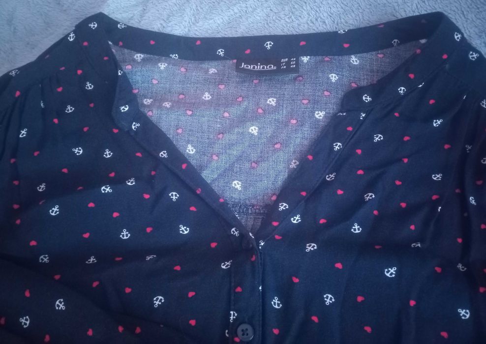 Sukienka damska granatowa w serca i kotwice r. XL
