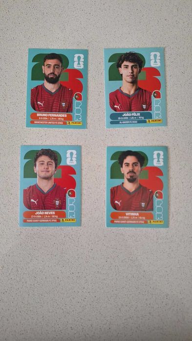 Conjunto de 4 cromos da seleção de Portugal -  Mundial 2026
