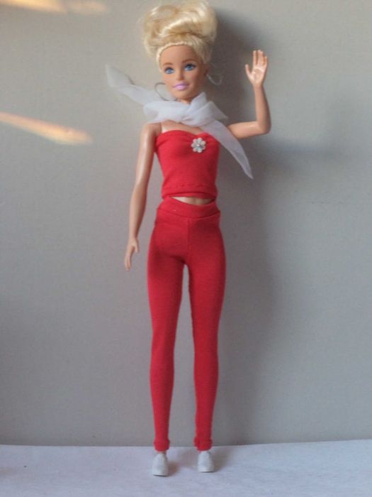 Ubranka dla lalki Barbie - Legginsy, top, apaszka, adidasy !!!