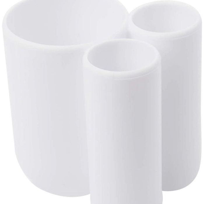 Conjunto: Dispensador de Sabão + Copo para Escovas (Branco)