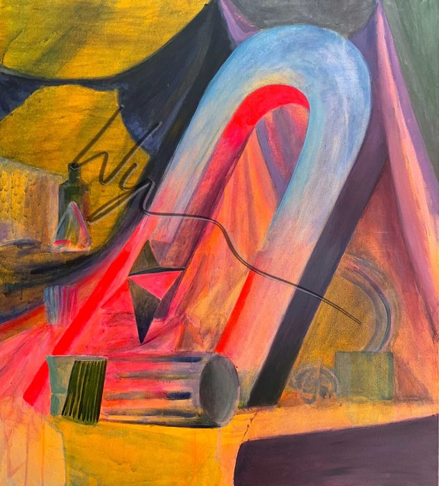 Obraz akrylowy "Łuk i neony" 90 x 100cm