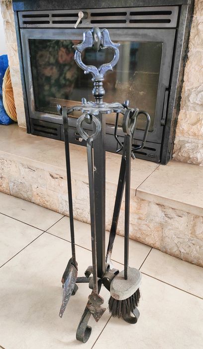 Cestos para lenha + Utensílios para lareira