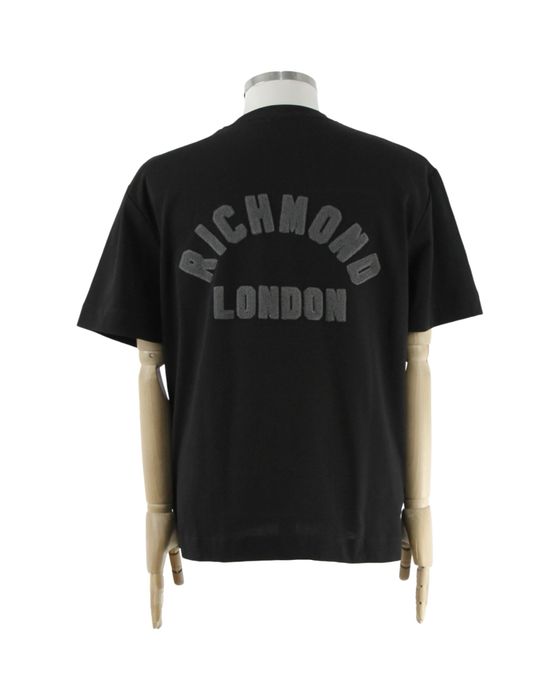JOHN RICHMOND Нова чоловіча чорна футболка з вишитим логотипом. Оригінал. (M, L, 2XL)