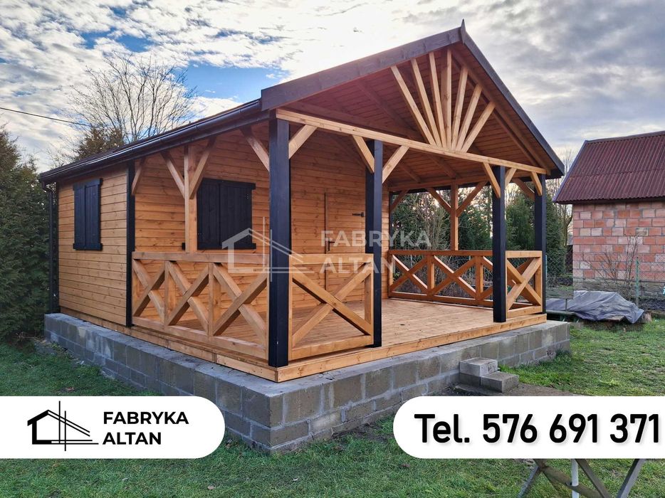 Domek letniskowy, drewniany, ogrodowy, FOX 5x6 Fabryka altan,parterowy