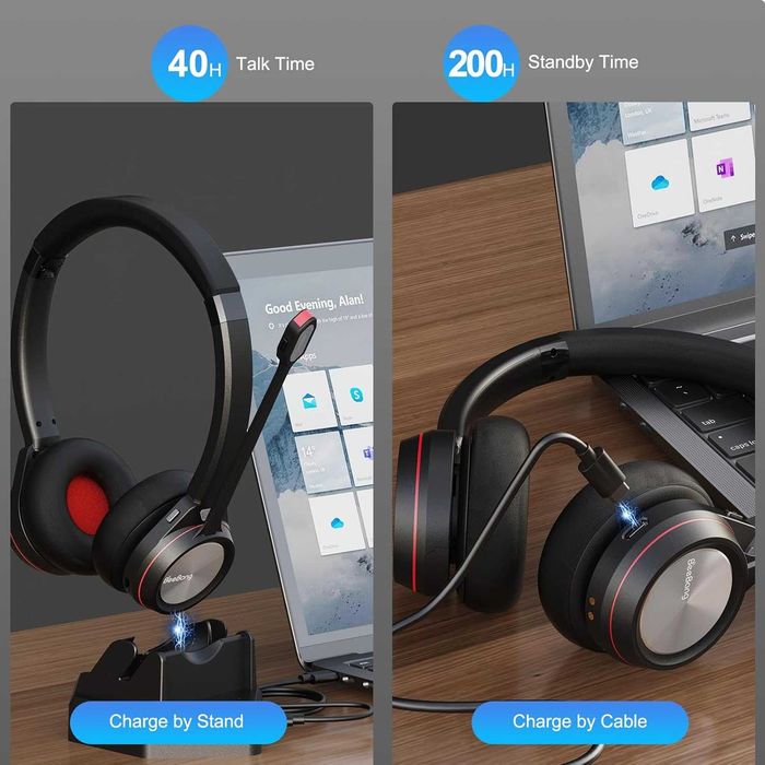 Słuchawki Beebang bng891bt Bluetooth z mikrofonem,  40 godzin pracy